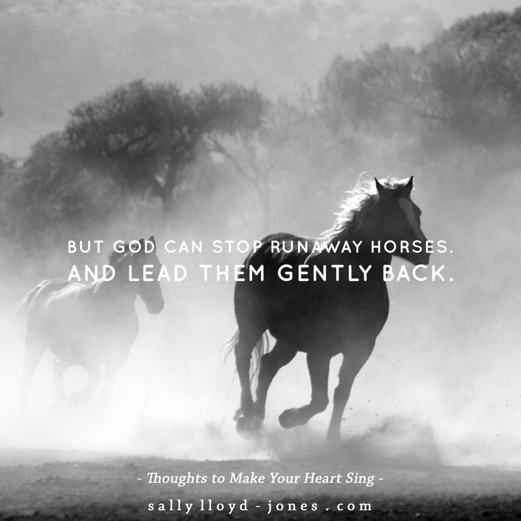 God can stop runaway horses
